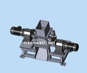 Desain mesin shredder dengan doble penggerak 