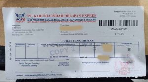 kwitansi pengiriman mesin ayakan ke surabaya