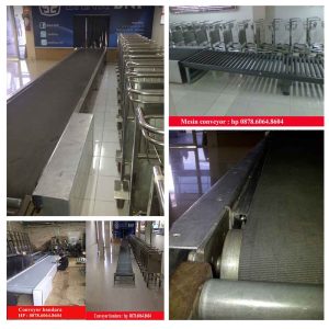 pemasangan conveyor bandara check in + X-Ray dan kedatangan