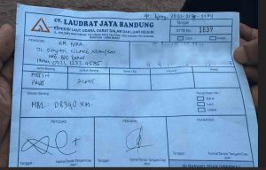 surat jalan ke Jakarta untuk pengiriman mesin press