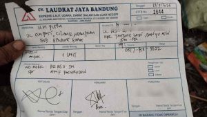 surat jalan pengiriman mesin ayakan arang tempurung kelapa ke banyuasin